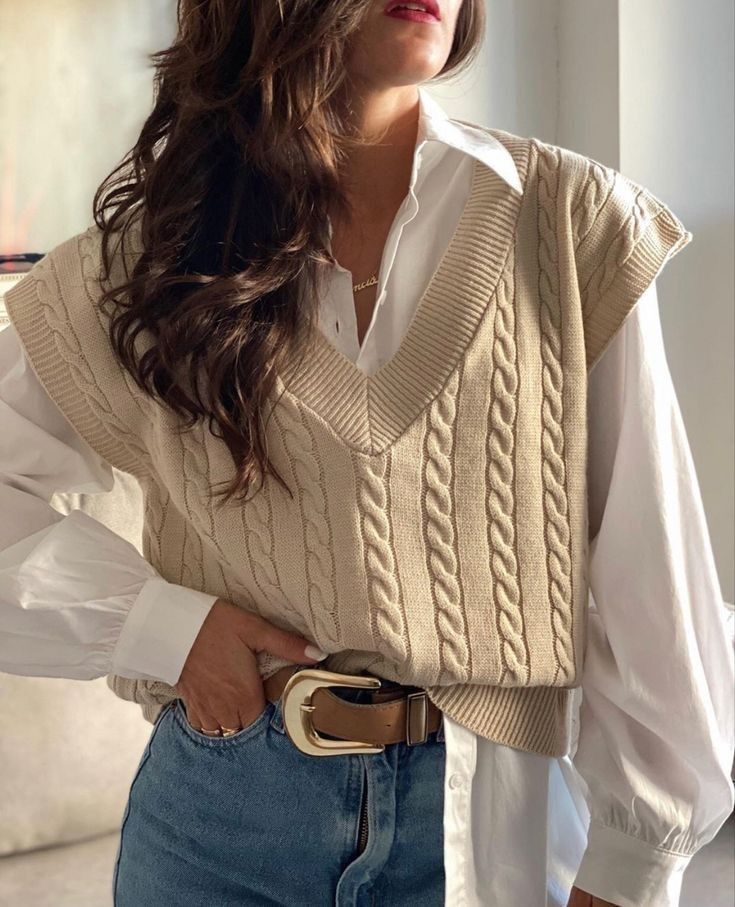 Chaleco Camila Lino Beige